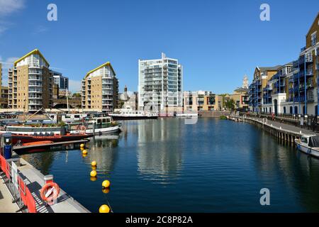 Limehouse Basin Marina, Limehouse, East London, Regno Unito Foto Stock