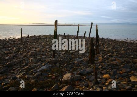 La costa storica, suggestiva e pittoresca del Northumberland Foto Stock