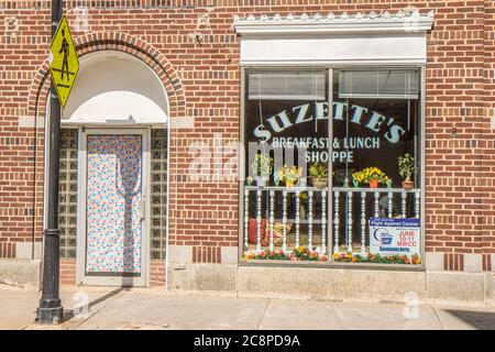 Suzette's, un piccolo caffè situato a Gardner, Massachusetts Foto Stock