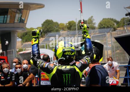 Jerez, Spagna. 26 luglio 2020. Gara di tutte le categorie al Gran Premio di Andalusia MotoGP a Jerez, 26 luglio 2020. Carrera de todas las categorías en el Gran Premio de Andalucia de MotoGP en Jerez, 26 de julio de 2020. Valentino Rossi MotoGP MotoGP.com/Cordon Press Credit: CORDON PRESS/Alamy Live News Foto Stock