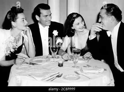 Olivia de Havilland, Laurence Olivier, Vivien Leigh, e il produttore David Selznick, 1939 - No Release - solo per uso editoriale Foto Stock