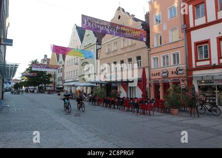 Ingolstadt, Baviera / Germania - Luglio 03 2019: Città vecchia di Ingolstadt, Baviera/Germania Foto Stock