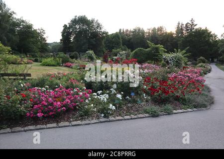 Bad Woerishofen, Bayern/Germania - Luglio 05 2019: giardini termali (Kurpark) di Bad Woerishofen, Germania Foto Stock