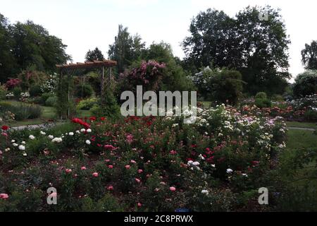 Bad Woerishofen, Bayern/Germania - Luglio 05 2019: giardini termali (Kurpark) di Bad Woerishofen, Germania Foto Stock