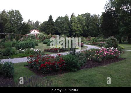 Bad Woerishofen, Bayern/Germania - Luglio 05 2019: giardini termali (Kurpark) di Bad Woerishofen, Germania Foto Stock