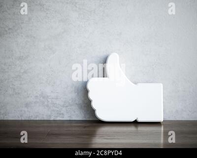 Come icone bianche negli interni moderni. illustrazione del rendering 3d Foto Stock