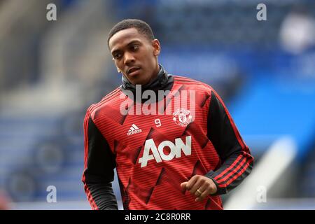 LEICESTER, REGNO UNITO. 26 LUGLIO Anthony Martial of Manchester United durante la partita della Premier League tra Leicester City e Manchester United al King Power Stadium di Leicester domenica 26 luglio 2020. (Credit: Leila Coker | MI News) Credit: MI News & Sport /Alamy Live News Foto Stock