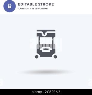 Vettore icona stalla, segno piatto riempito, pittogramma solido isolato su bianco, illustrazione del logo. Icona di stallo per la presentazione. Illustrazione Vettoriale