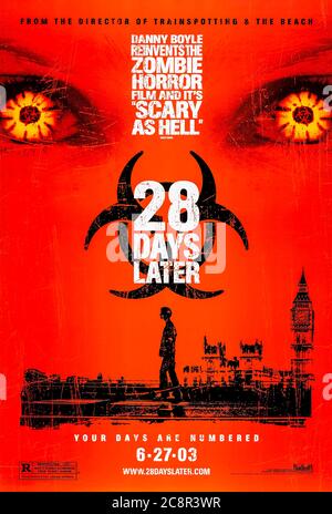 28 giorni dopo (2002) diretto da Danny Boyle e interpretato da Cillian Murphy, Naomie Harris, Christopher Eccleston e Bendan Gleeson. Orrore britannico di sopravvivenza post-apocalittica su un virus incurabile Rage che trasforma gli infetti in mostri violenti. Foto Stock