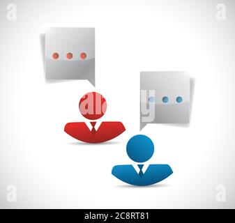 Avatar persone business comunicazione illustrazione design su sfondo bianco Illustrazione Vettoriale