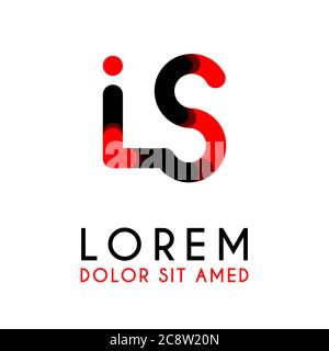 La lettera iniziale è con il nero rosso e gli angoli arrotondati Illustrazione Vettoriale