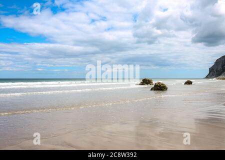 Estate a Hunmanby Gap, North Yorkshire Coast durante il blocco 2020 luglio Foto Stock