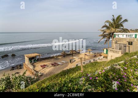 Strand beim African Village Hotel, Bakau, Gambia, Westafrika | Beach at the African Village Hotel, Bakau, Gambia, Africa occidentale, | uso in tutto il mondo Foto Stock