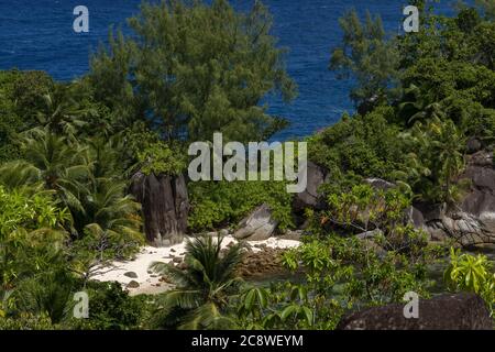 Spiaggia privata di Costanza Ephelia Port Launay Mahe isola Seychelles | utilizzo in tutto il mondo Foto Stock