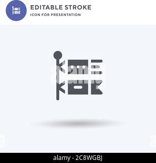 Vettore di icone Koinobori, segno piatto riempito, pittogramma solido isolato su bianco, illustrazione del logo. Icona Koinobori per la presentazione. Illustrazione Vettoriale