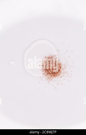 Vernice dorata. Vista dall'alto macro Foto Stock