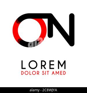 Lettera iniziale CON nero rosso e angoli arrotondati Illustrazione Vettoriale