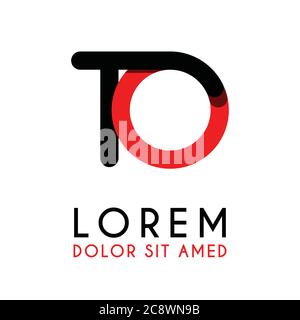 Lettera iniziale A con nero rosso e angoli arrotondati Illustrazione Vettoriale