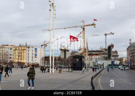 Ricostruzione del nuovo Centro Culturale Ataturk in Piazza Taksim di Istanbul / Turchia. Foto Stock