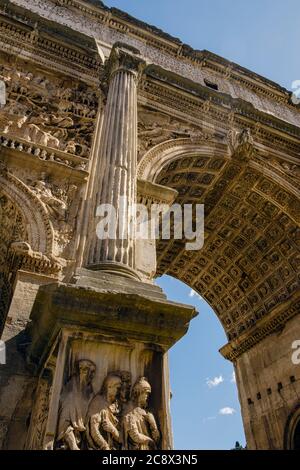 Arco di Severus, Foro Romano, Roma, Italia Foto Stock