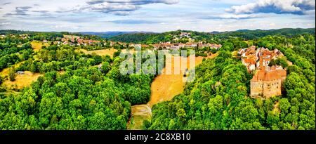 La Petite-Pierre, un villaggio fortificato nei Vosgi Montagne, Francia Foto Stock