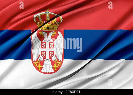 Bandiera Serbia Foto Stock