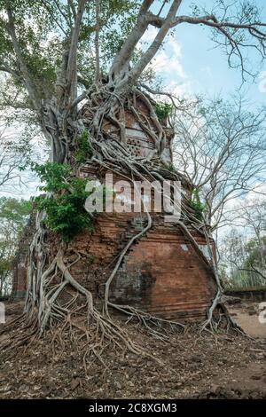 Prasat PRAM santuario a Koh Ker, Preah Vihear Regione, Cambogia, Asia Foto Stock