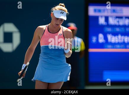 Dayana Yastremska dell'Ucraina in azione durante il primo round del torneo di tennis US Open Grand Slam 2019 Foto Stock