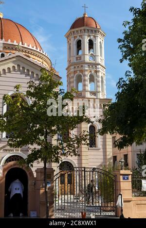 SALONICCO, GRECIA - 22 SETTEMBRE 2019: Santa Gregoria Palamas Chiesa Metropolitana al centro della città di Salonicco, Grecia Foto Stock