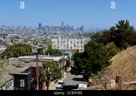 View of San Francisco from Bernal Heights Foto Stock