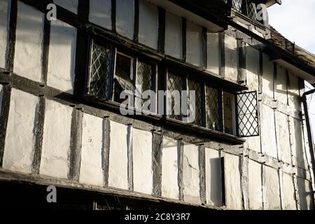 Vecchi edifici con strutture in legno a Shrewsbury, Shropshire. Foto Stock