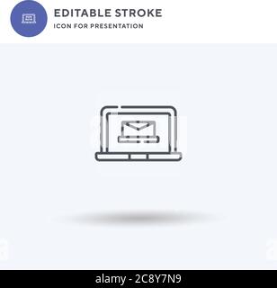 Vettore icona posta in arrivo, segno piatto riempito, pittogramma solido isolato su bianco, illustrazione del logo. Icona posta in arrivo per la presentazione. Illustrazione Vettoriale