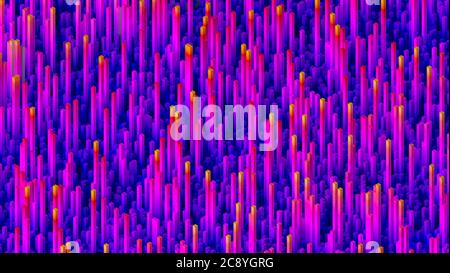 Sfondo geometrico 3d astratto formato da barre colorate, concetto di big digital data, vista isometrica, illustrazione 3d Foto Stock
