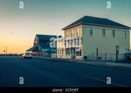 Vecchia stazione della guardia costiera a Bandon, Oregon, stile vintage Foto Stock