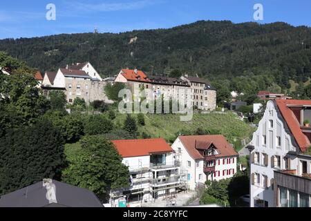 Bregenz, / Austria - 09 2019 agosto: Distretto chiamato Oberstadt nella città austriaca di Bregenz Foto Stock