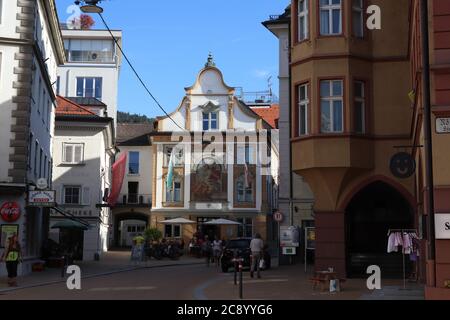Bregenz / Austria - Agosto 09 2019: Nel centro storico di Bregenz, Austria Foto Stock