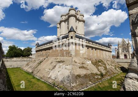 Il castello di Vincennes è stato il cuore della monarchia francese fino al 1682 quando Luigi XIV ha scelto di stabilirsi a Versailles.Il mantenere è stato usato come prigione: Fo Foto Stock