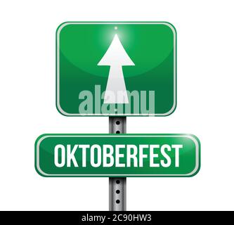 Disegno di illustrazione di Oktoberfest segno su uno sfondo bianco Illustrazione Vettoriale