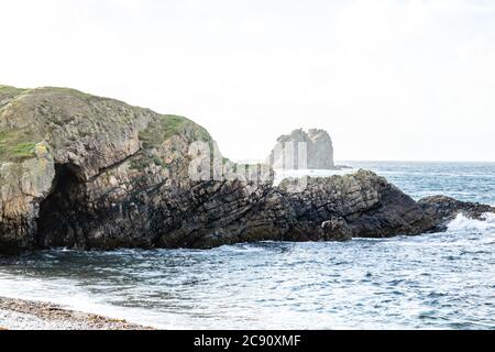 La bella costa a Maling Well, Inishowen - Contea di Donegal, Irlanda. Foto Stock