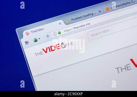 Ryazan, Russia - 20 maggio 2018: Homepage del sito web thevideo sul display del PC, url - thevideo.me Foto Stock
