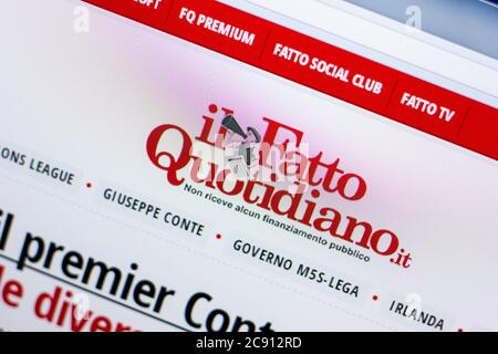 Ryazan, Russia - 27 maggio 2018: Homepage di IlFatoQuotidiano sito web sul display del PC, url - IlFattoQuotidiano.it Foto Stock