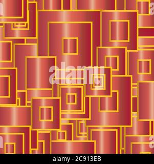 sfondo astratto con quadrati rossi Foto Stock