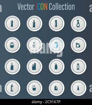 Prodotti chimici di uso domestico set di icone Illustrazione Vettoriale