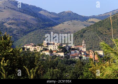 San Vittore del Lazio - 23 luglio 2020: Veduta della città in provincia di Frosinone Foto Stock
