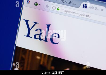 Ryazan, Russia - 17 giugno 2018: Homepage del sito web dell'Università di Yale sul display del PC, url - Yale.edu Foto Stock