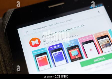 Ryazan, Russia - 24 giugno 2018: Icona Musicmatch nell'elenco delle app per dispositivi mobili Foto Stock