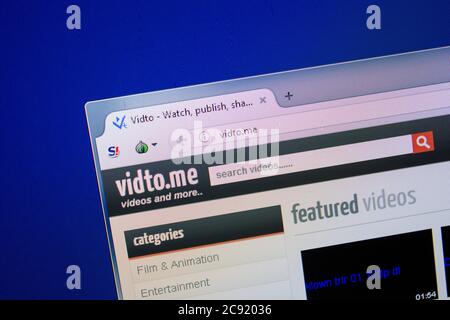 Ryazan, Russia - 26 giugno 2018: Homepage del sito Vidto sul display del PC. URL - Vidto.me Foto Stock