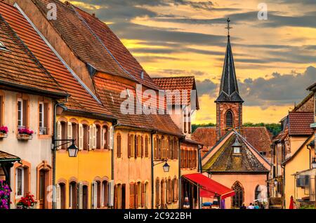 Presunzione Chiesa in la Petite-Pierre - Alsazia, Francia Foto Stock