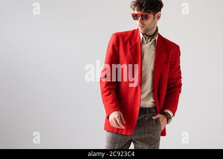 blazer rosso uomo