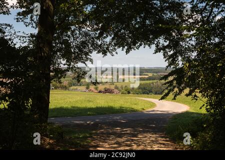 Sentiero lungo il fiume Wupper vicino a Wipperfürth Foto Stock